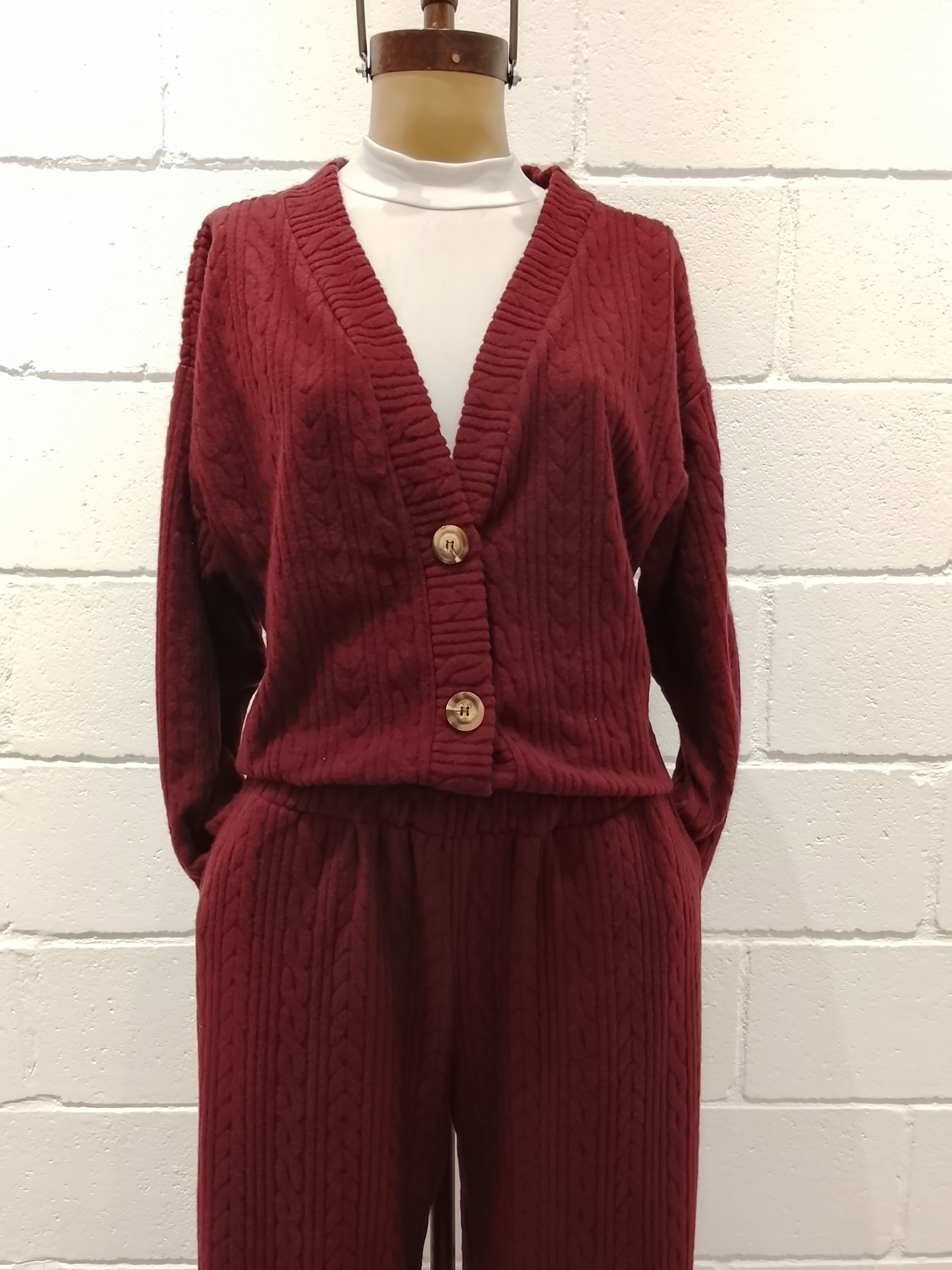 C612 Cardigan trenzado